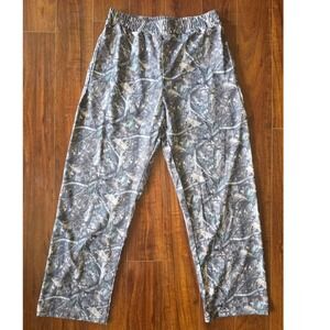 Mens Camo Lounge Pants Forest Print Elastic Waist Medium